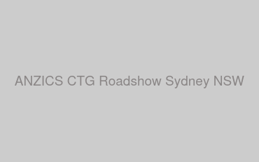ANZICS CTG Roadshow Sydney NSW