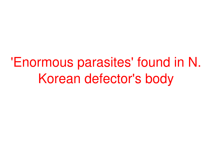 'Enormous parasites' found in N. Korean defector's body