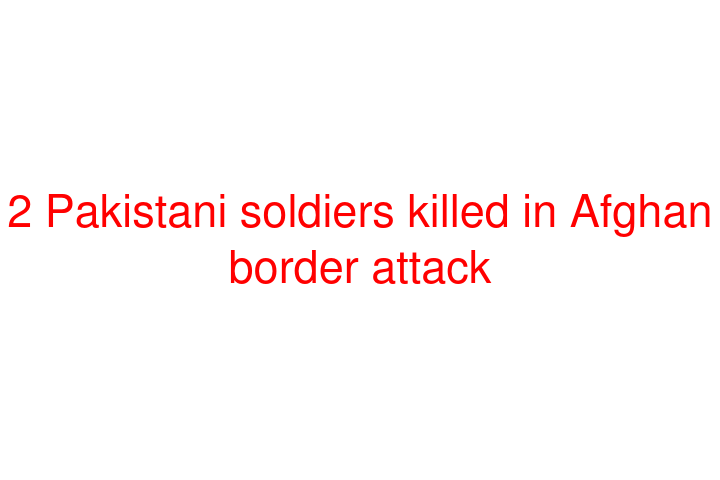 2 Pakistani soldiers killed in Afghan border attack