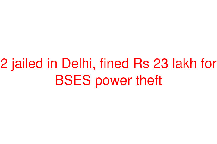 2 jailed in Delhi, fined Rs 23 lakh for BSES power theft