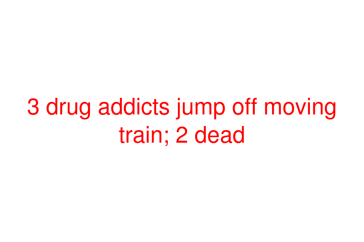 3 drug addicts jump off moving train; 2 dead
