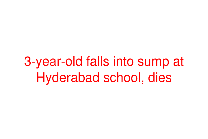 3-year-old falls into sump at Hyderabad school, dies