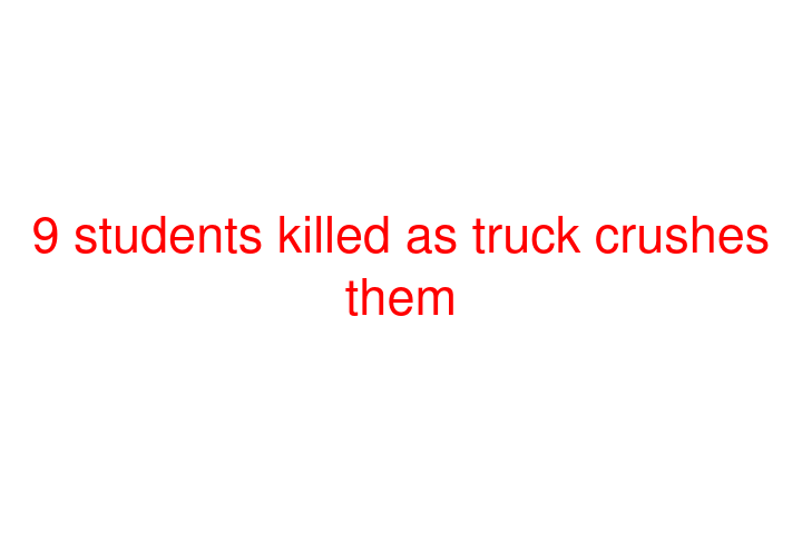 9 students killed as truck crushes them