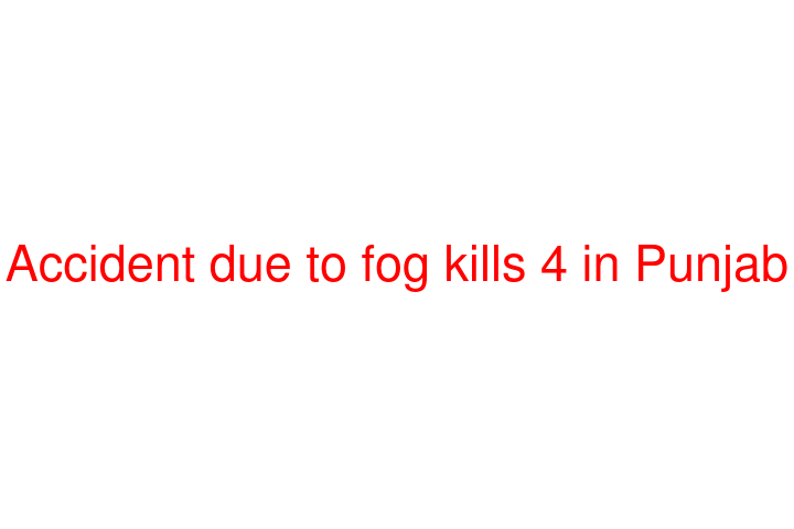 Accident due to fog kills 4 in Punjab