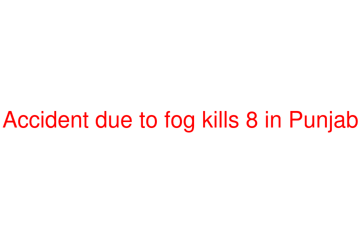 Accident due to fog kills 8 in Punjab