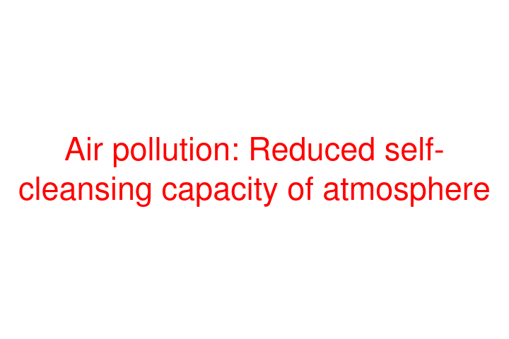 Air pollution: Reduced self-cleansing capacity of atmosphere