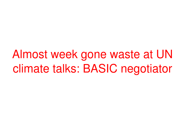 Almost week gone waste at UN climate talks: BASIC negotiator