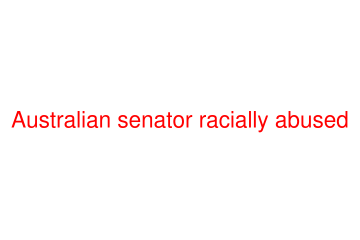 Australian senator racially abused