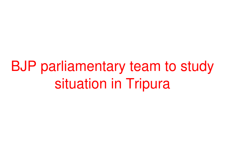 BJP parliamentary team to study situation in Tripura