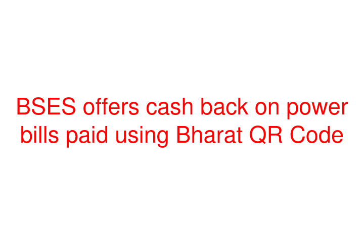 BSES offers cash back on power bills paid using Bharat QR Code
