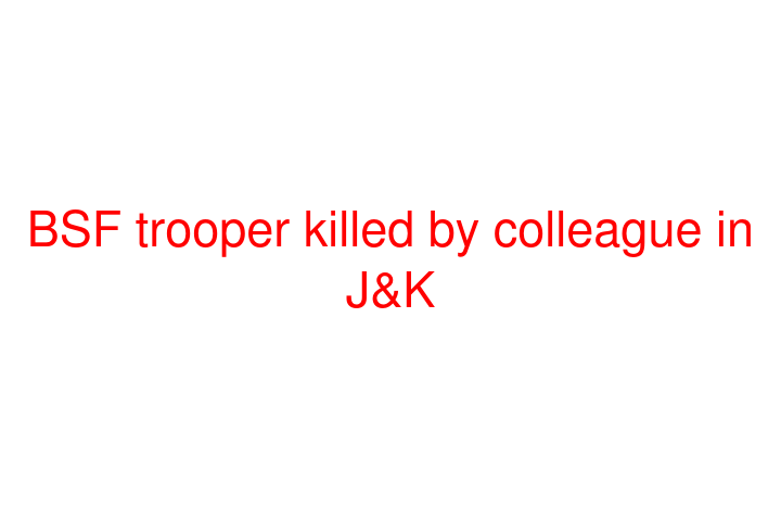 BSF trooper killed by colleague in J&K