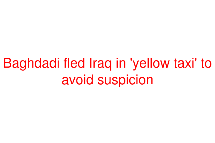 Baghdadi fled Iraq in 'yellow taxi' to avoid suspicion