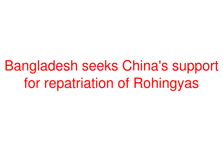 Bangladesh seeks China's support for repatriation of Rohingyas