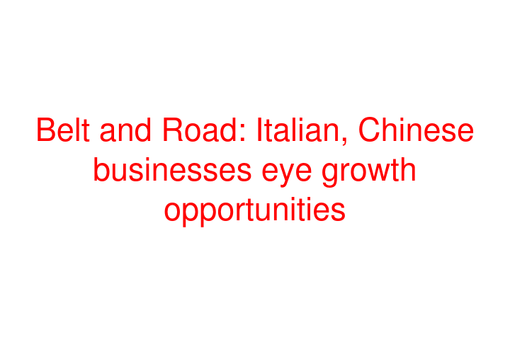 Belt and Road: Italian, Chinese businesses eye growth opportunities