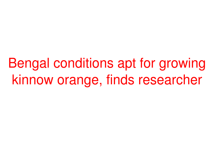 Bengal conditions apt for growing kinnow orange, finds researcher