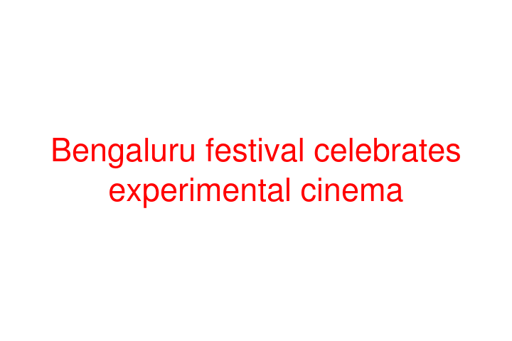 Bengaluru festival celebrates experimental cinema