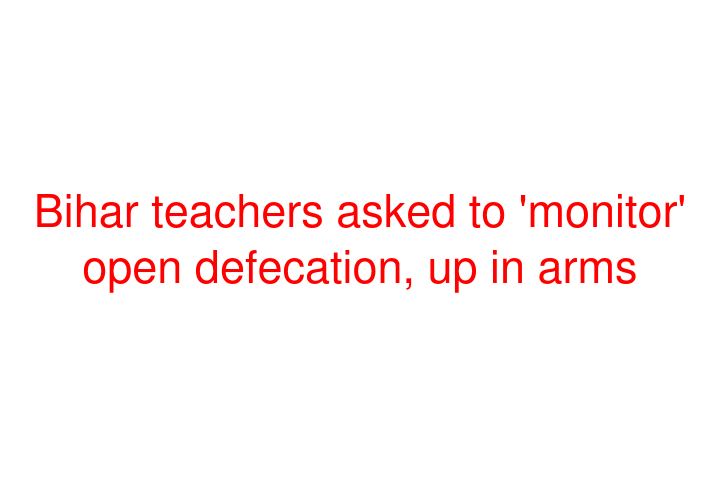 Bihar teachers asked to 'monitor' open defecation, up in arms