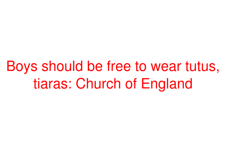 Boys should be free to wear tutus, tiaras: Church of England