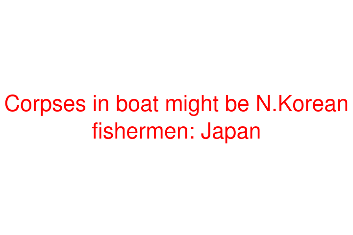 Corpses in boat might be N.Korean fishermen: Japan