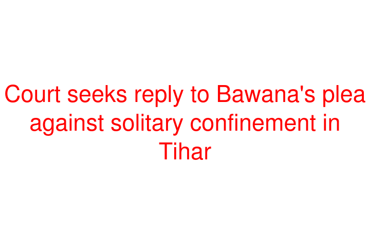 Court seeks reply to Bawana's plea against solitary confinement in Tihar