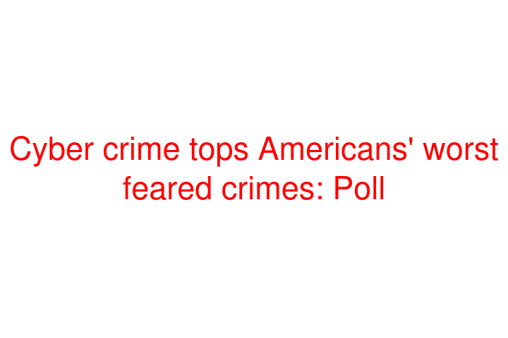 Cyber crime tops Americans' worst feared crimes: Poll