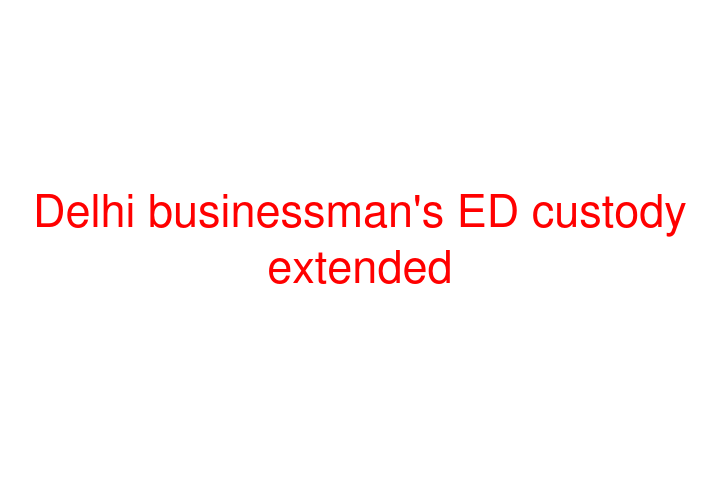 Delhi businessman's ED custody extended