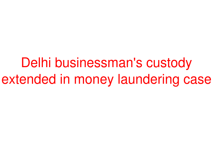 Delhi businessman's custody extended in money laundering case