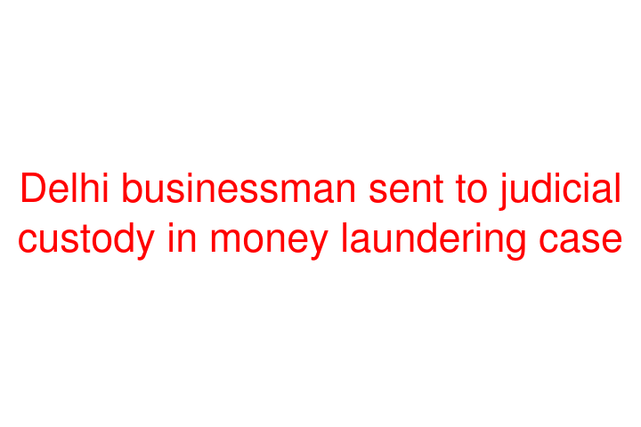 Delhi businessman sent to judicial custody in money laundering case
