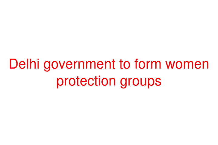 Delhi government to form women protection groups