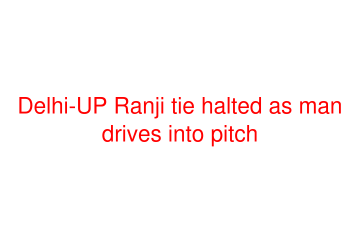 Delhi-UP Ranji tie halted as man drives into pitch