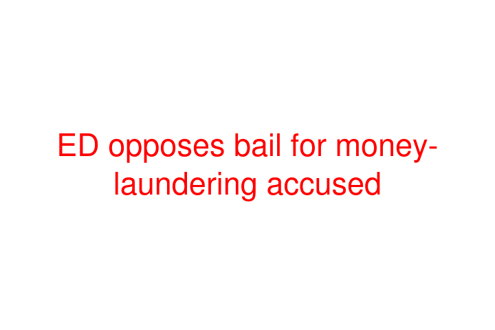 ED opposes bail for money-laundering accused