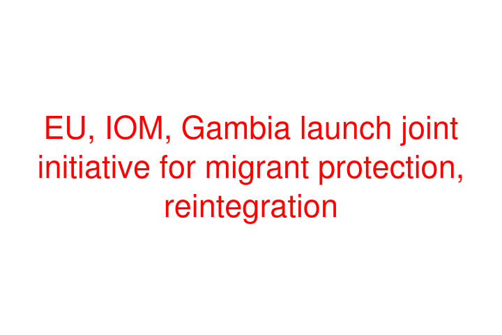 EU, IOM, Gambia launch joint initiative for migrant protection, reintegration