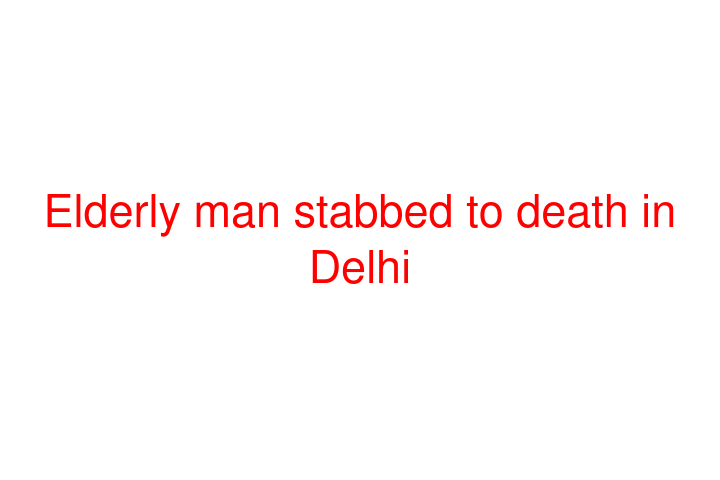 Elderly man stabbed to death in Delhi