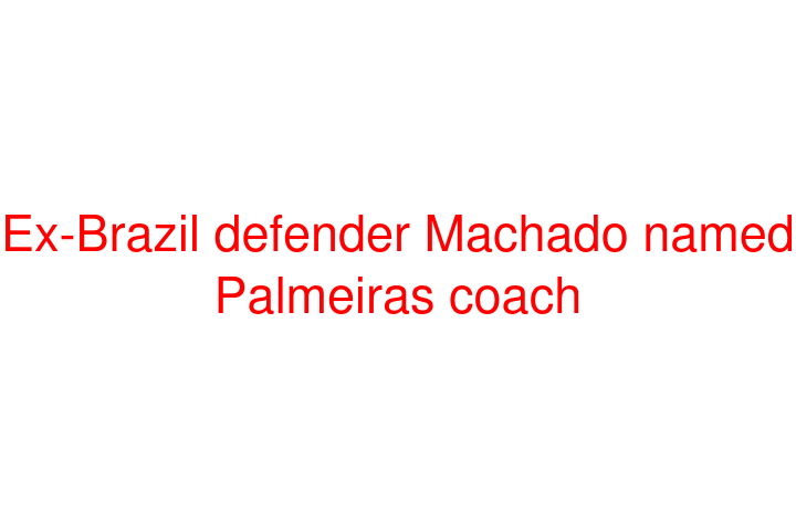 Ex-Brazil defender Machado named Palmeiras coach