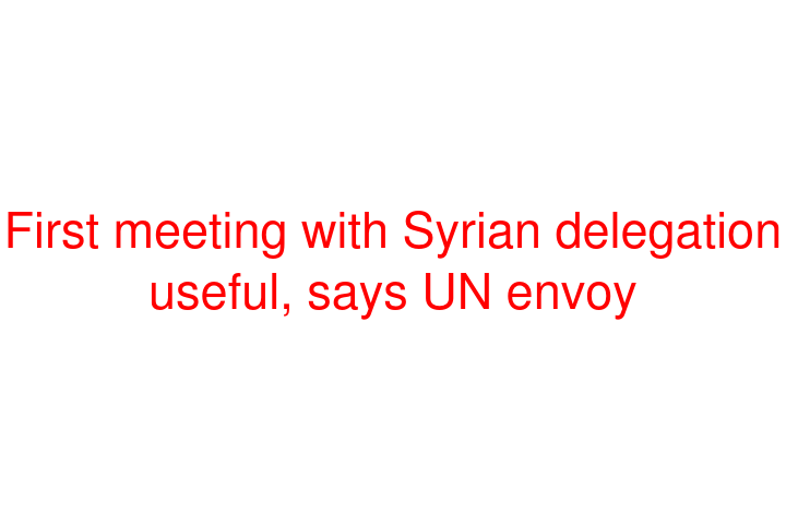 First meeting with Syrian delegation useful, says UN envoy