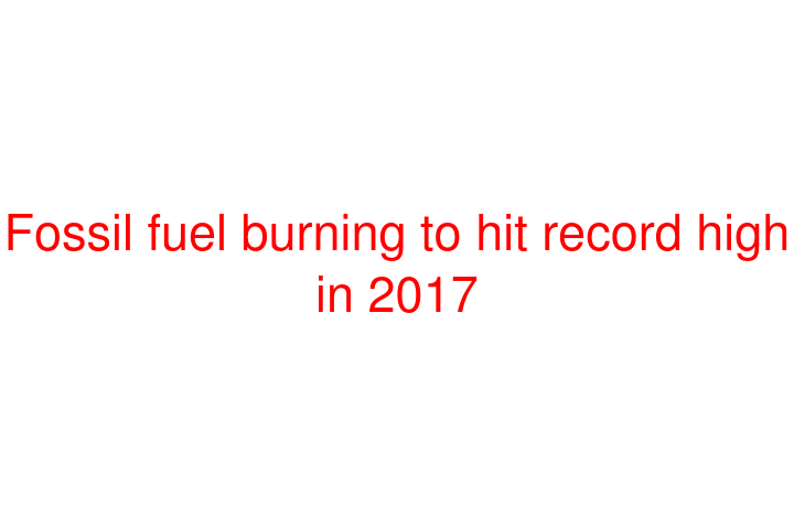 Fossil fuel burning to hit record high in 2017