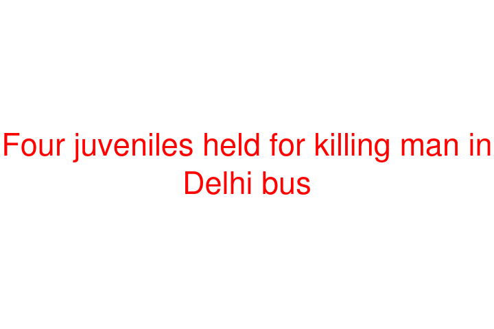 Four juveniles held for killing man in Delhi bus
