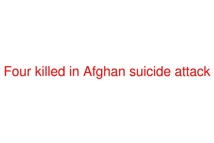 Four killed in Afghan suicide attack