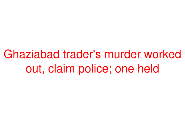 Ghaziabad trader's murder worked out, claim police; one held