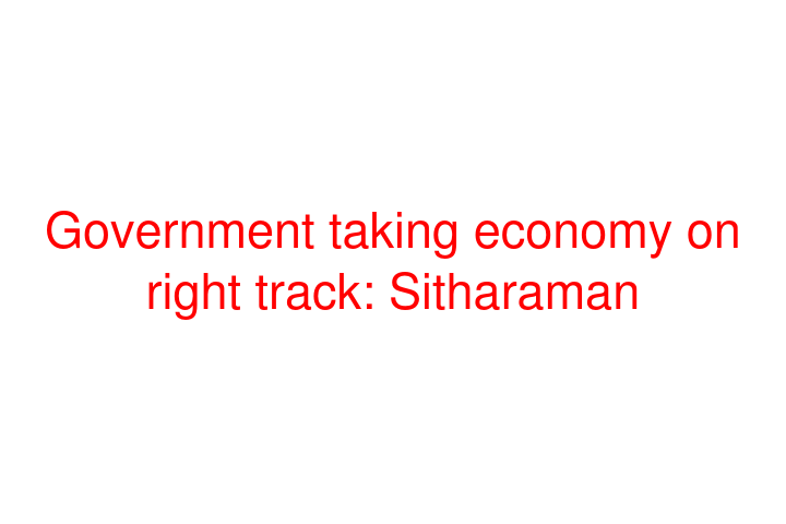 Government taking economy on right track: Sitharaman