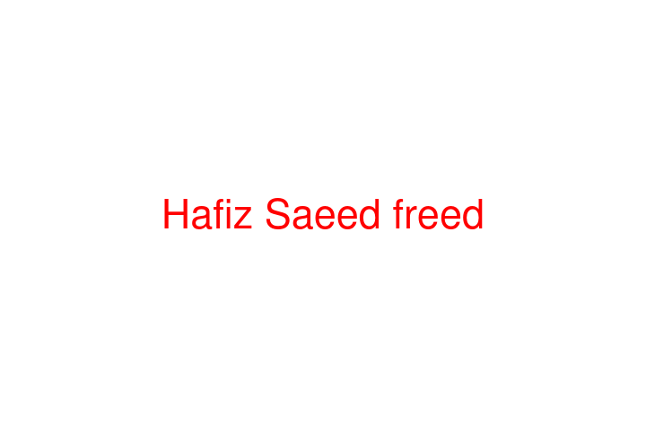 Hafiz Saeed freed