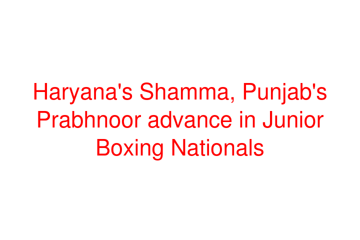 Haryana's Shamma, Punjab's Prabhnoor advance in Junior Boxing Nationals