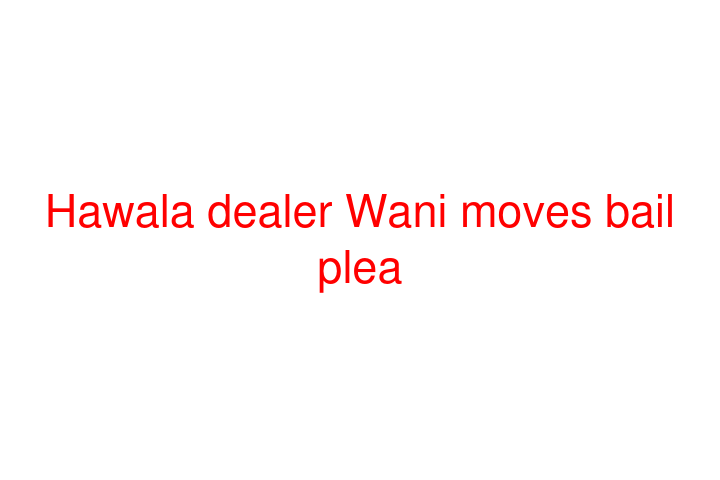 Hawala dealer Wani moves bail plea