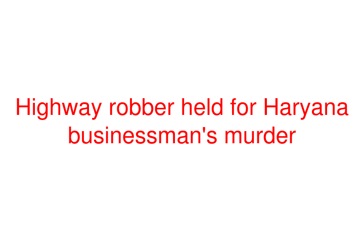 Highway robber held for Haryana businessman's murder