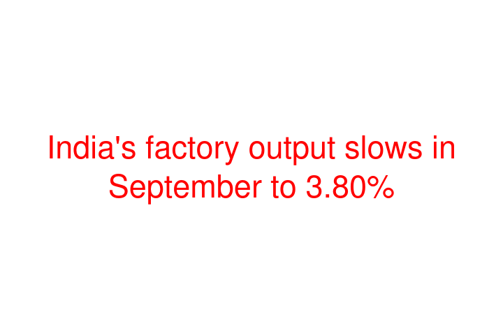 India's factory output slows in September to 3.80%