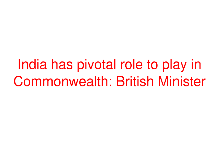 India has pivotal role to play in Commonwealth: British Minister