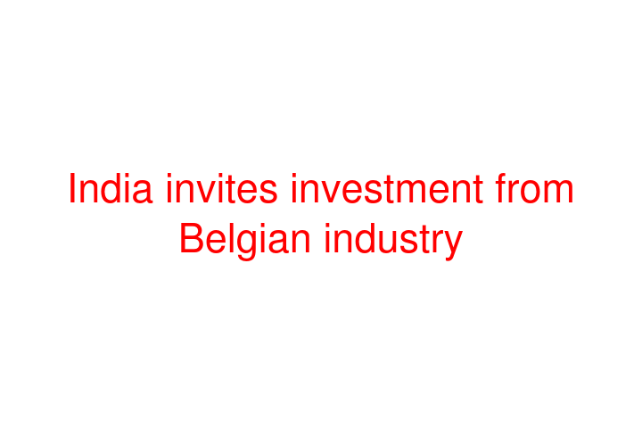 India invites investment from Belgian industry