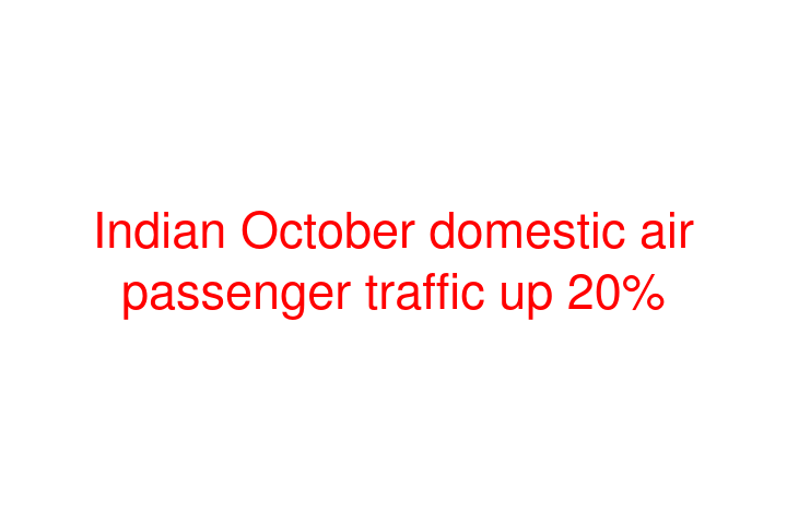 Indian October domestic air passenger traffic up 20%