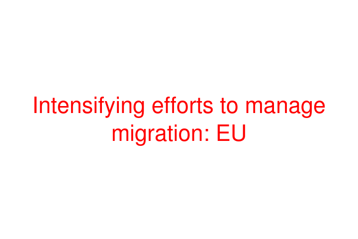 Intensifying efforts to manage migration: EU