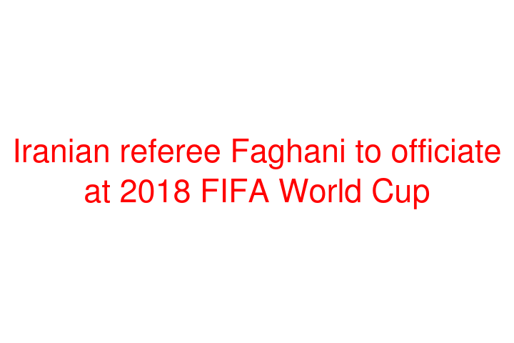 Iranian referee Faghani to officiate at 2018 FIFA World Cup